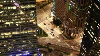 新加坡金融大厦照明的高视角